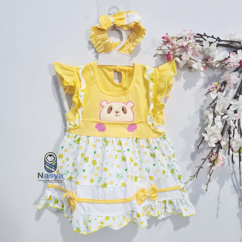 [P-055] Dress Bayi / Setelan Baju Bayi 0-6 Bulan Bahan Kaos PE - Planet Kids (Planet Kid)