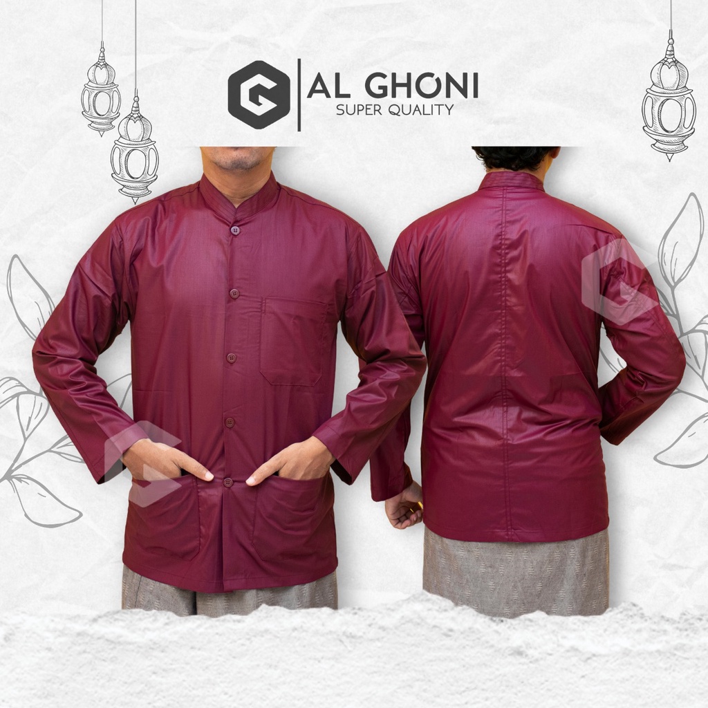 kemko dewasa lengan panjang marron purih biru premium ori spon import ammu haibah