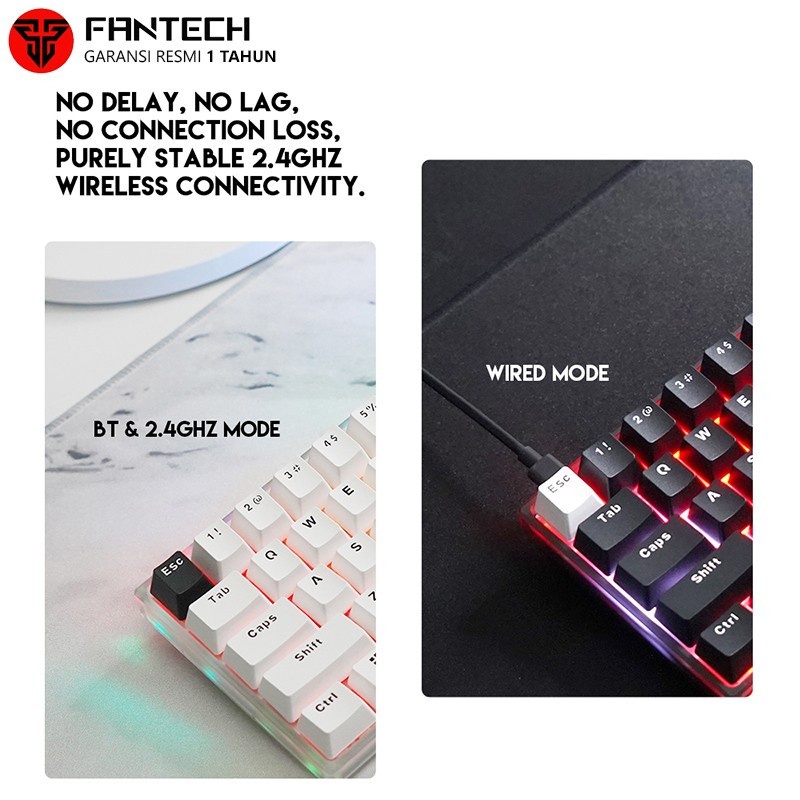 Fantech MAXFIT61 FROST Wireless Hotswap Keyboard Gaming Mechanical RGB