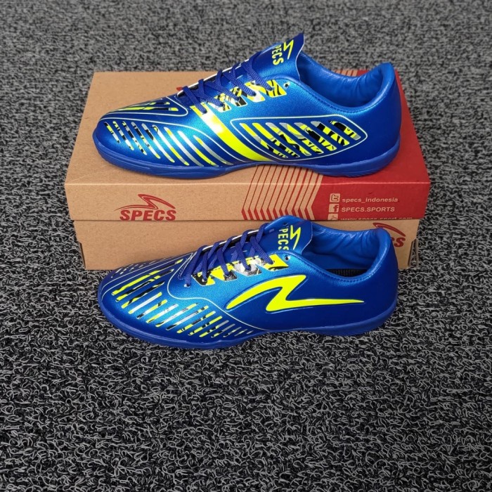 SEPATU FUTSAL SPECS SWERVO HYDRA MARBLE PRO IN BLUE PREMIUM GRADE ORI