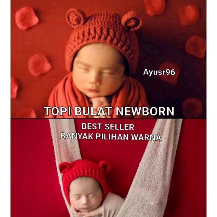 Topi kupluk Rajut Casual Handmade kupluk Bonnet Ruffle Topi Bonet Bayi Rajut Anak Bonet