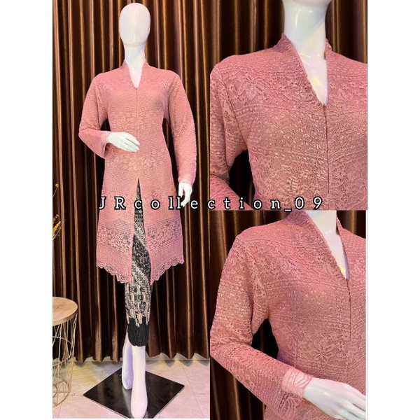 Kebaya Tunik V / Kebaya Brokat / Kebaya Melayu/Kebaya Modern/ Kebaya Seleting Depan