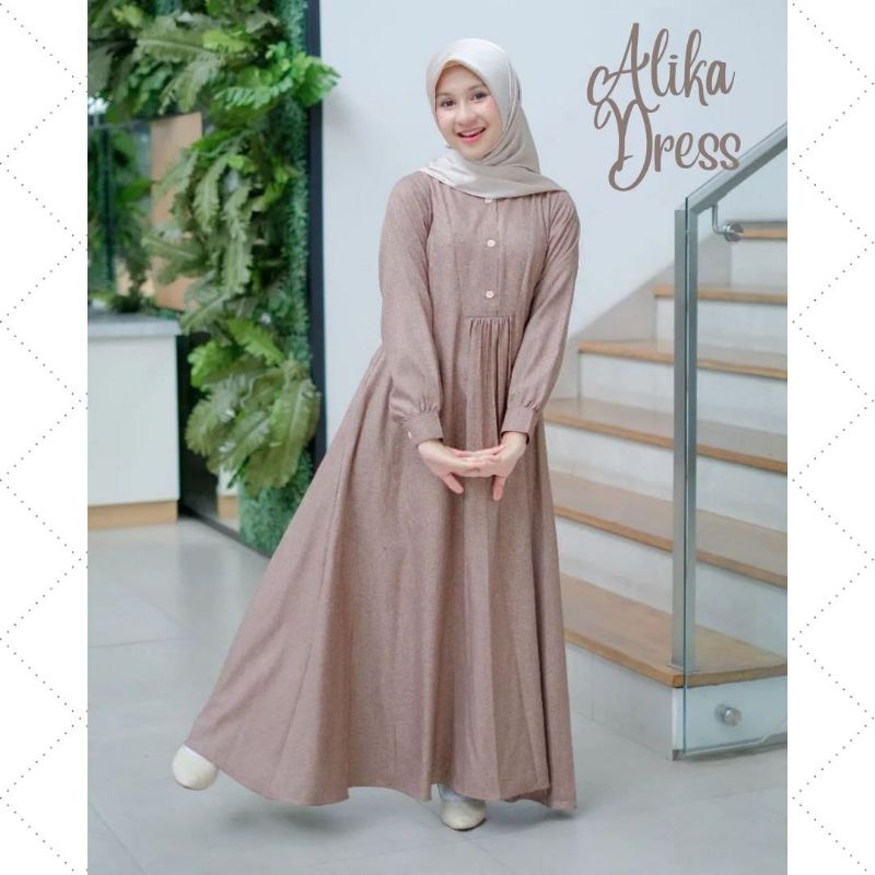 Gamis Anak Perempuan Usia Remaja Umur 10 11 12 13 14 15 Tahun Terbaru / Alika Dress Kids Tanggung / 
