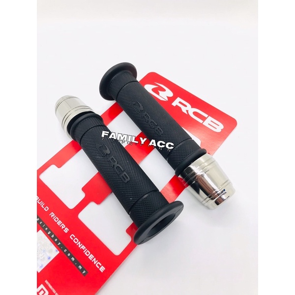 RACING BOY - PAKET HANDGRIP HANDFAT HANDLE GRIP RCB HG55 DAN HG66 PLUS JALU STANG STEINLESS BERAT UNTUK SEMUA JENIS MOTOR UNIVERSAL