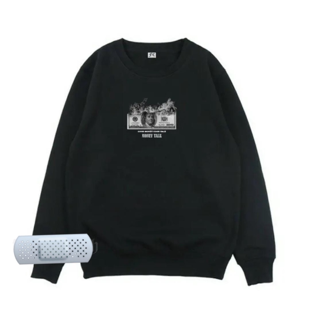 SWEATER PRIA OVERSIZE MONEY TALK / ATASAN PRIA CASUAL PREMIUM SIZE M TO XXL FLEECE TEBAL HALUS TERBARU'