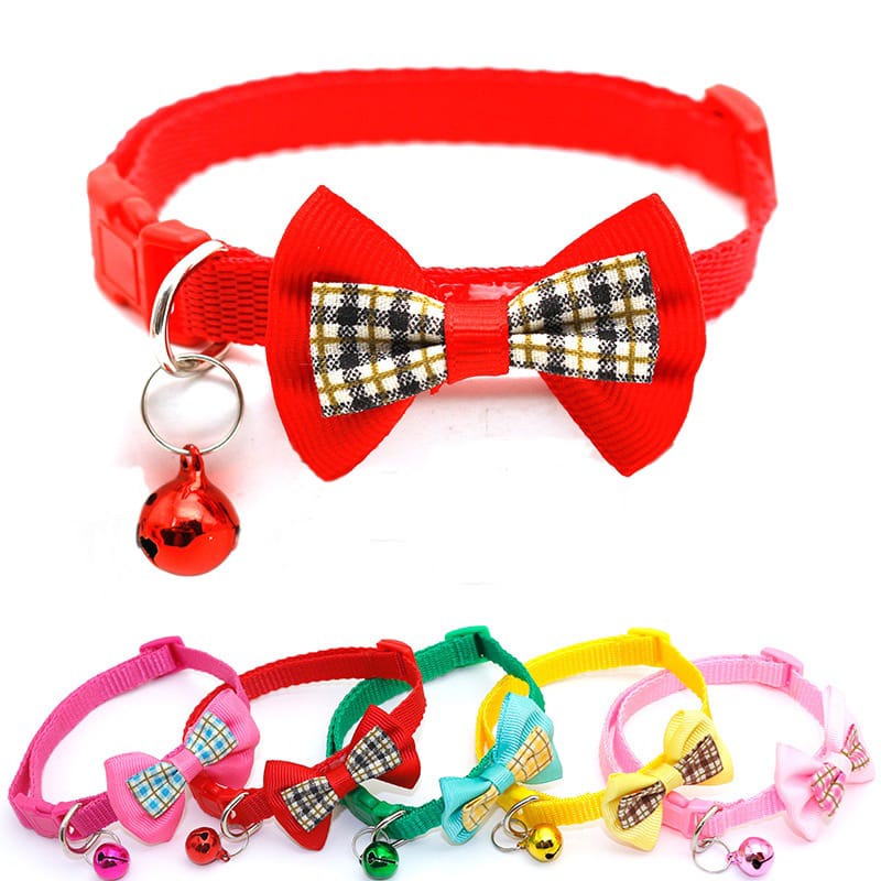 Kalung Kucing Lonceng Tali Leher Hewan Peliharaan lucu Cat Dog Collar Motif Pita H438 Mallshopping