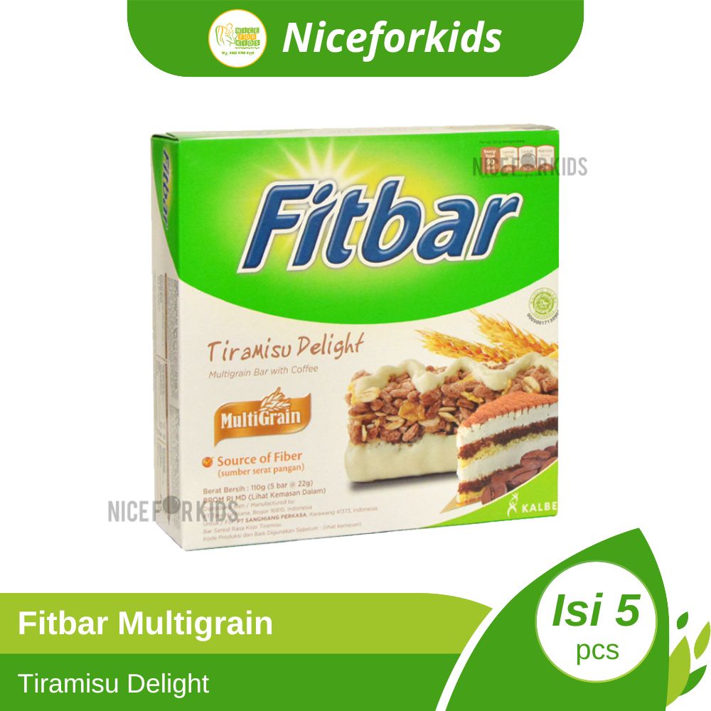 Fitbar Rasa Tiramisu Coklat Fruits Nuts / Cemilan Sehat Instan Untuk Diet 1 box isi 5 pcs