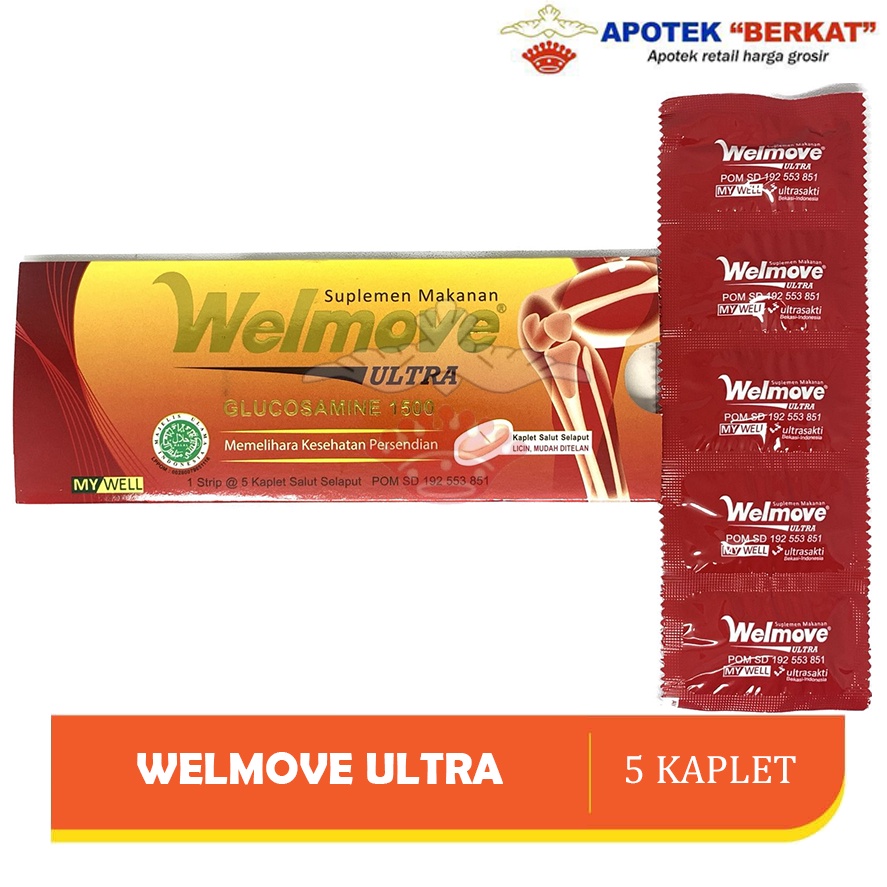 Welmove Ultra Strip isi 5 Kaplet Suplemen dan Obat Nyeri Radang Sendi