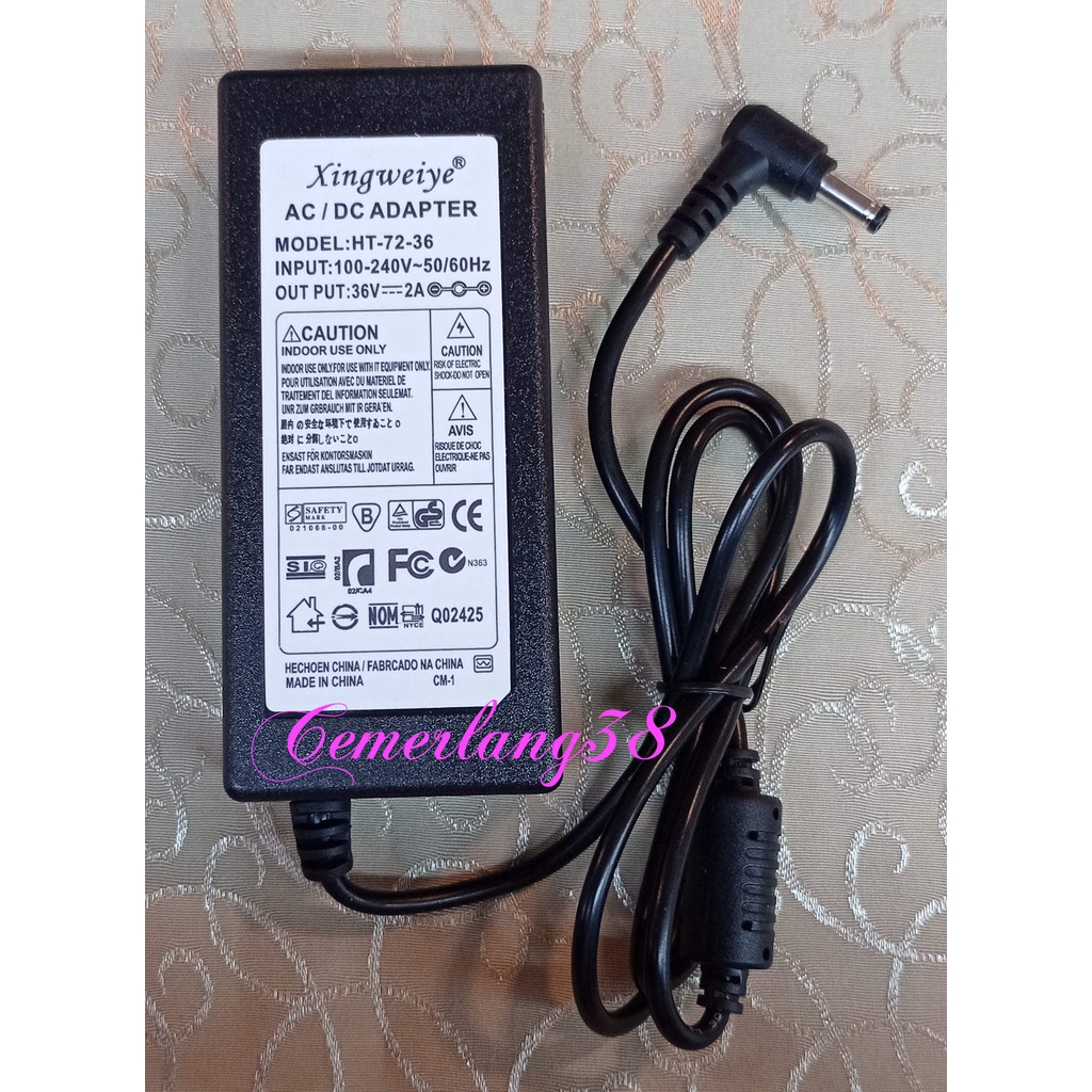 AC DC Charger 36V 2A 72W Switching Adaptor 36 V 2 A 72 W Power Supply 36volt 2amper 72watt