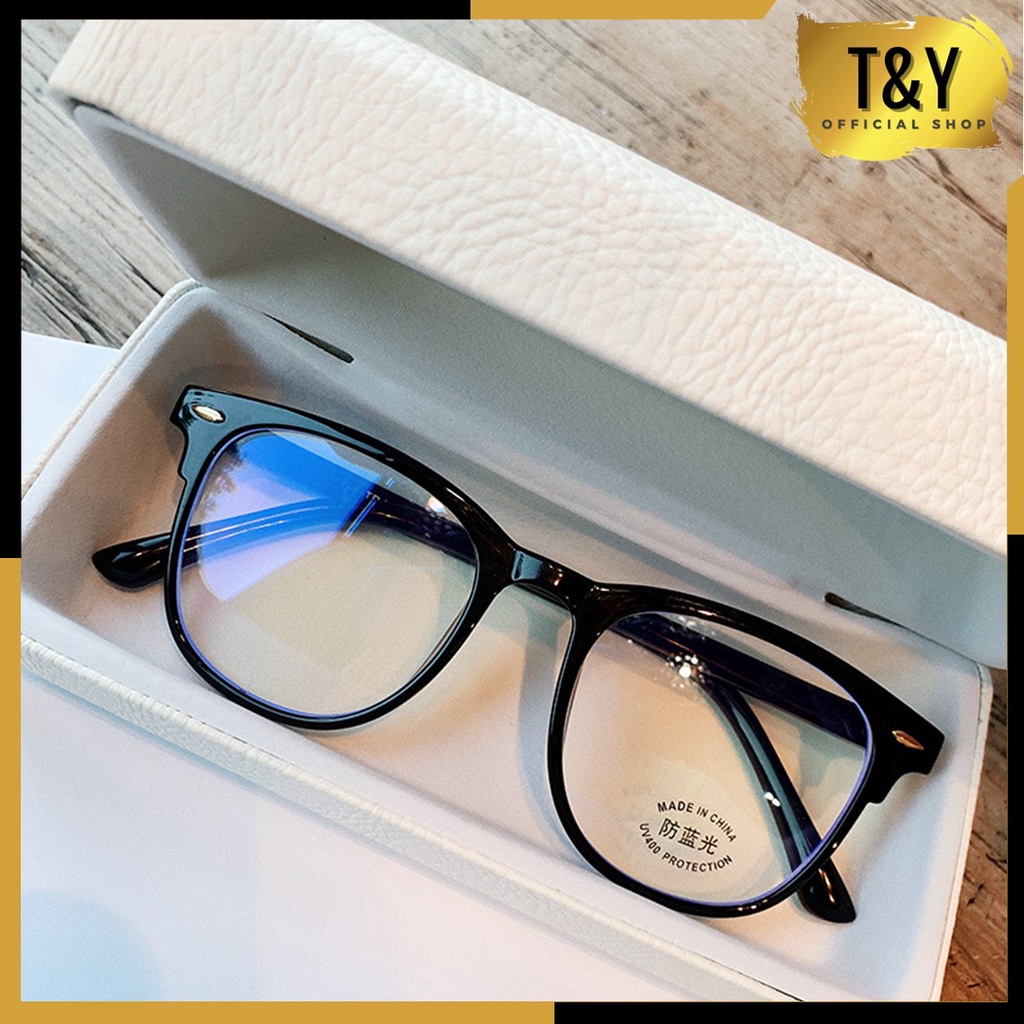 T&amp;Y Kacamata Wanita Anti RadiasI  6635  Kacamata Kotak Fashion Korea Retro Bentuk Kotak Eyeglasses Kacamata Terbaru Wanita Pria Import