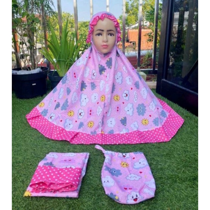 mukena anak perempuan karakter ,mukena anak 1-8tahun