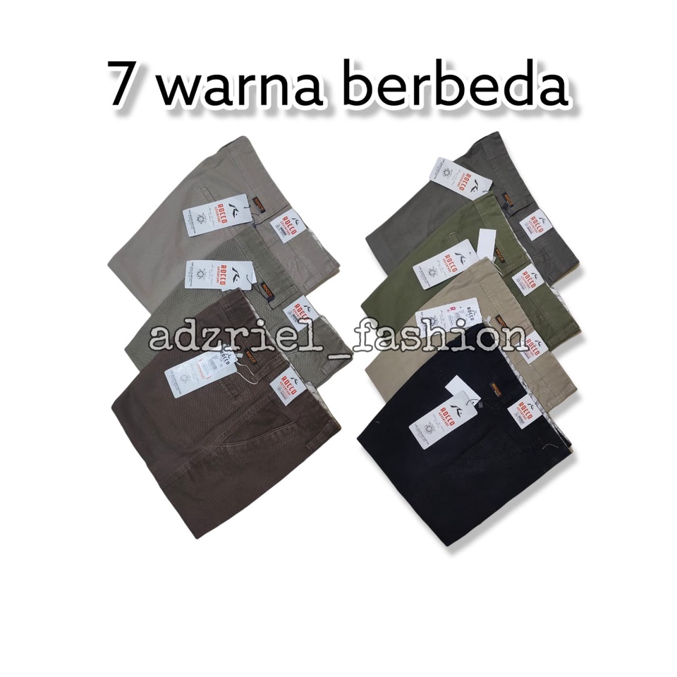 Celana Pendek Chino Pria Bahan Katun Wash Non Streach Ukuran Jumbo Cowok Original Dilca Size 27 - 44