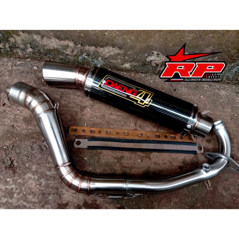 Knalpot Fullsystem Daeng 4 Karbon Buat Vario 160 dan PCX 160