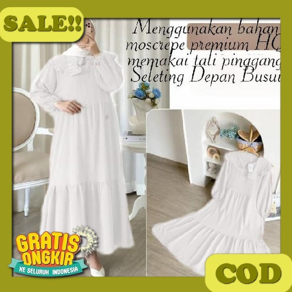 Gamis Melayu Jumbo Fashion Wanita Luky Maxy Dress Ceruty Premium Mix Renda Import Gamis Wanita Musli