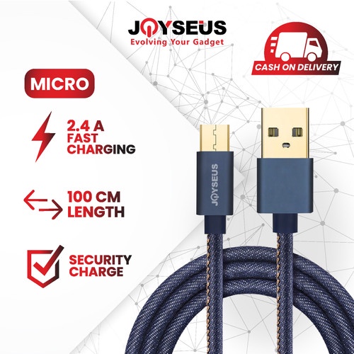 JOYSEUS Micro USB Cable 2.4A Cowboy Gold Braided Cable 120CM-KB0002 - Treble