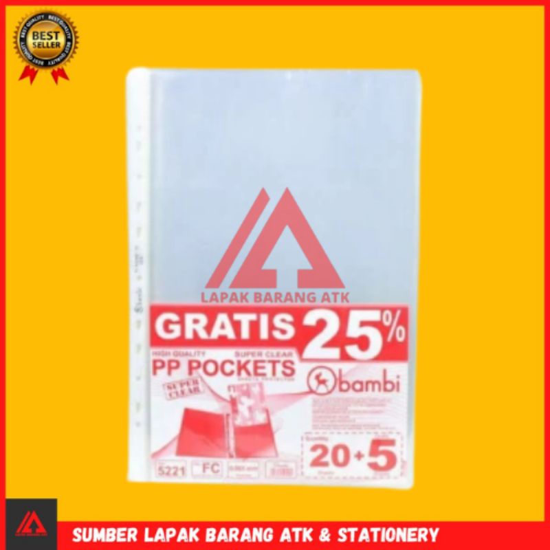 

Plastik PP Pocket Bambi ukuran Folio / Tempat Berkas kantor