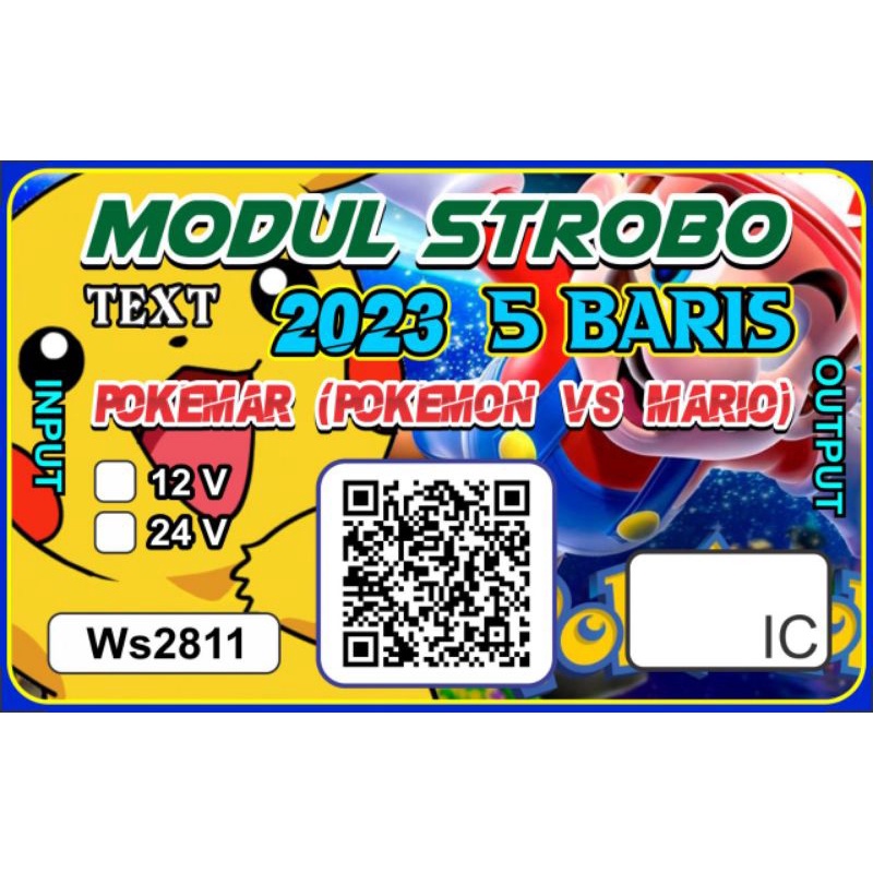 MODUL STROBO TEKS 2023 5BARIS POKEMAR(POKEMON&amp;MARIO) WS2811