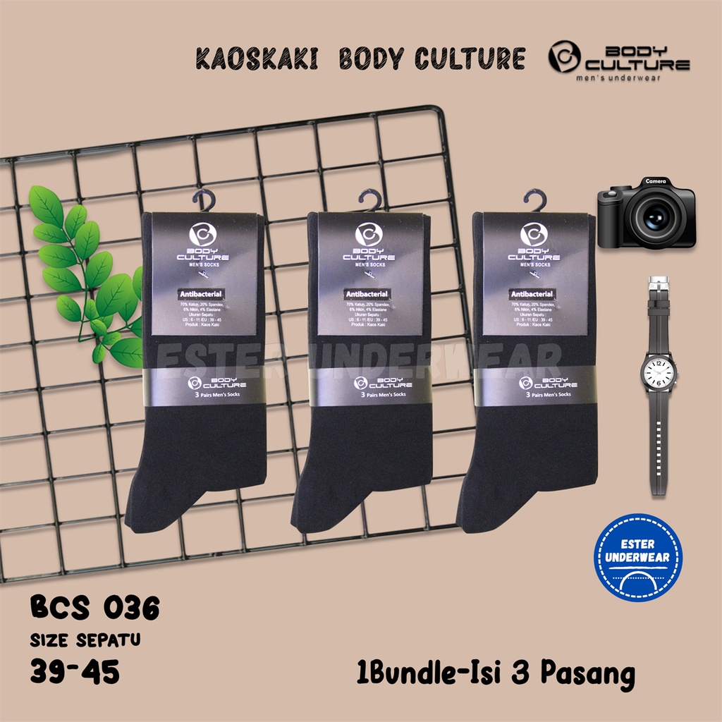 Kaos Kaki Casual Body Culture BCS036  Bundle Isi 3 Pasang