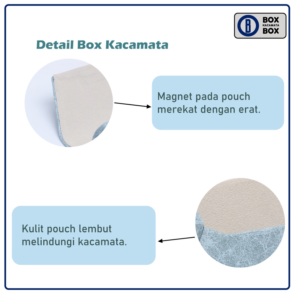 Box Kacamata / Tempat Kacamata Cepuk Magnet Bahan Lembut Motif Abstrak Free Lap H5