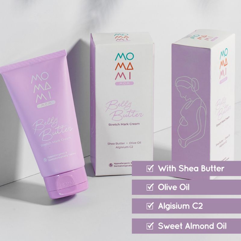 Momami Belly Butter Stretchmark Cream 125ml | Krim Penyamar Stretchmark