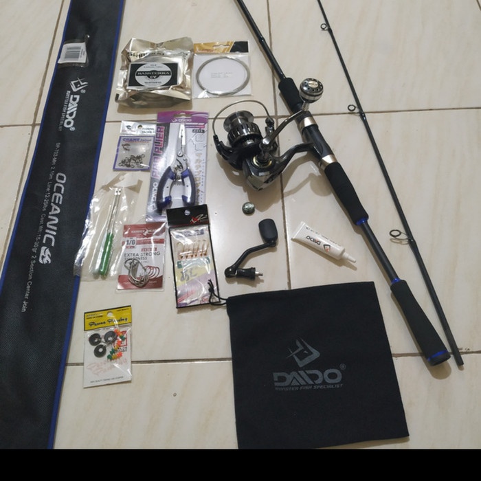Pancing Set Pancing Laut Komplit Angkatan 15 Kg Oceanic Dan Daido Daimos 6000