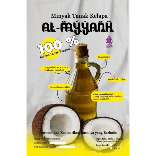 

al Fayyaddh Minyak tanak kelapa khas padang// 5 Liter.