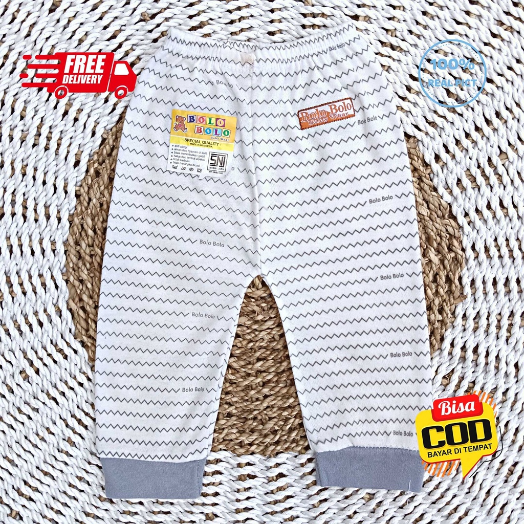 SALE 7.7 Serian Abu - 3 pcs Celana Panjang Bayi Baru Lahir 0 - 3 Bulan Grey Series merk SNI Bolo - Bolo