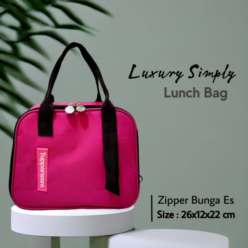 Tas bekal Luxury Tupperware ( Zipper bunga es )