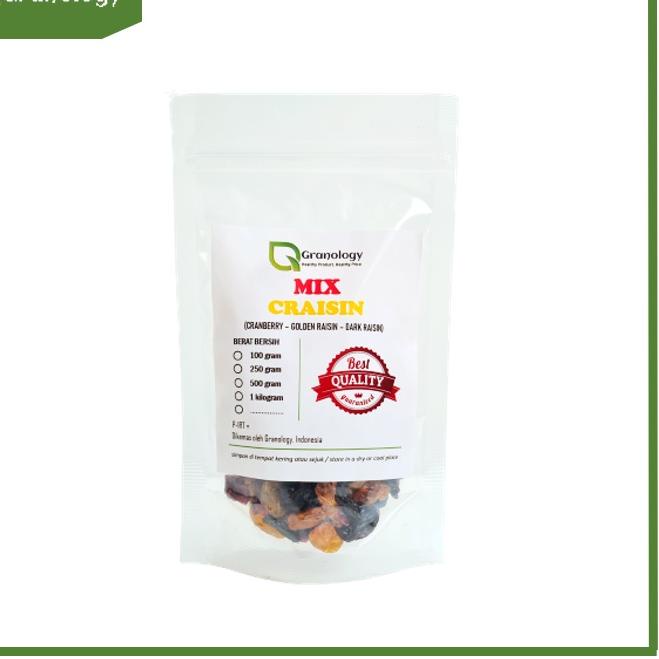 

Idv2V6h Mix Craisin 100 gram (Cranberry, Dark Raisin & Golden Raisin) by Granology