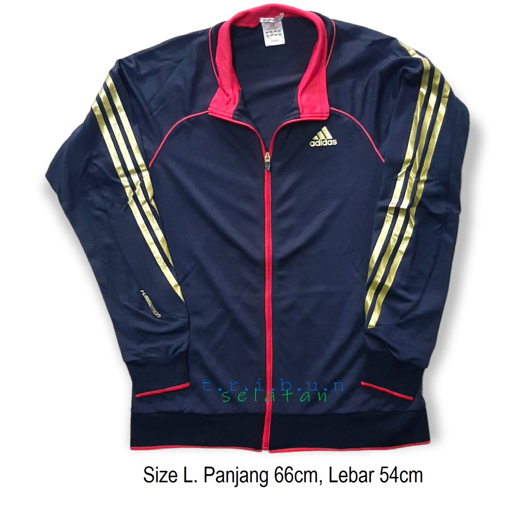 ADIDAS Sweater Hoodie Tracktop Jaket Biru Size L