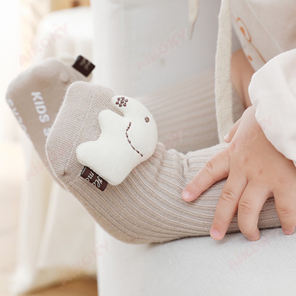 Aikoky Kaos Kaki Bayi Anti Slip 0-12 Bulan/Kaos Kaki Bayi Karakter Lucu 3D