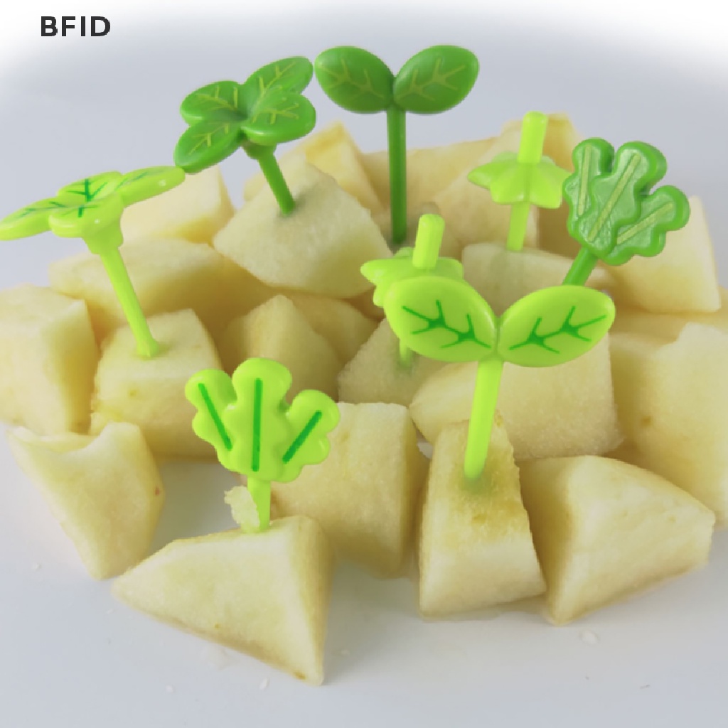 [BFID] 8pcs Fruit Vork Tandenstoker Bladeren Salade Tiny Vork Mini Cake Picks Voor kids [ID]