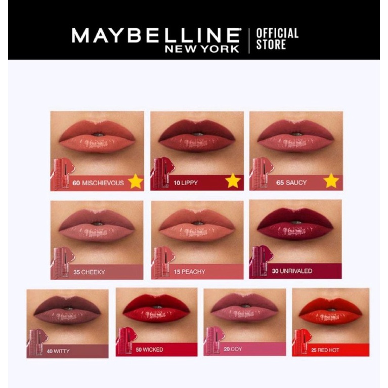 LIPSTIK MAYBELLINE SUPER STAY VINYL - LIQUID LIPSTIK - LIP LINER - LIP