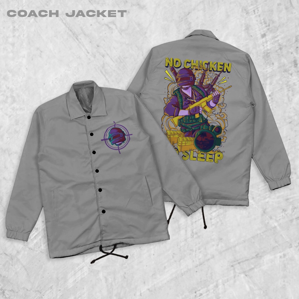 Fortglass PUBG Coach Jaket Polos Pria Jaket Parasut Unisex Coach Pria Lengan Panjang