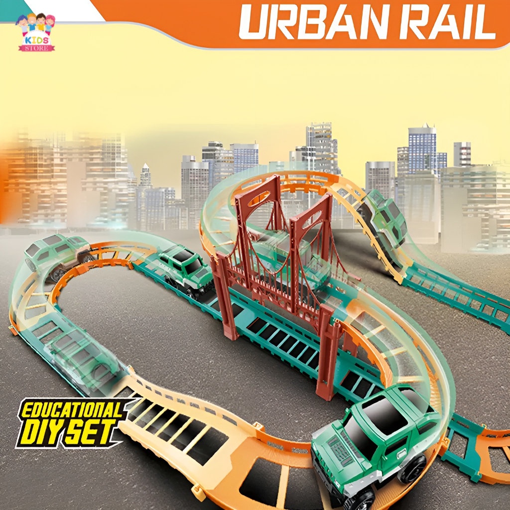 Urban Rail Track Mobil Balap | Mainan Anak Laki Laki Mobil Mobilan | Hadiah Ulang Tahun Anak Laki Laki | Mainan Terbaru 2023