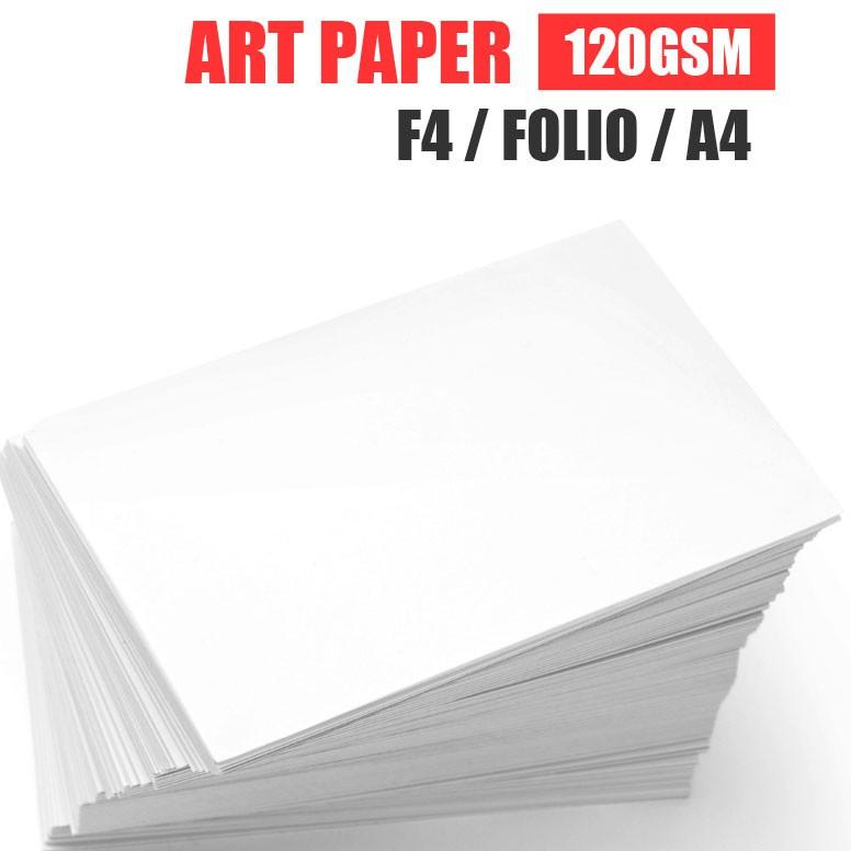 

[BTP65] 50 Lembar Kertas Art Paper 120 Gram / GSM Artpaper F4 Folio A4 Brosur Kalender Flyer Poster Majalah peequ