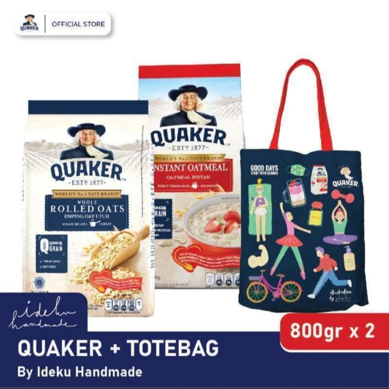 

Quaker Instant Oatmeal 800gr Rolled Oats 800g Oat Meal 800gram 800 gr g gram Sarapan Sehat Instan Siap Saji Siap Makan Sereal Breakfast Menu 1200 gr 1.2kg 1,2kg