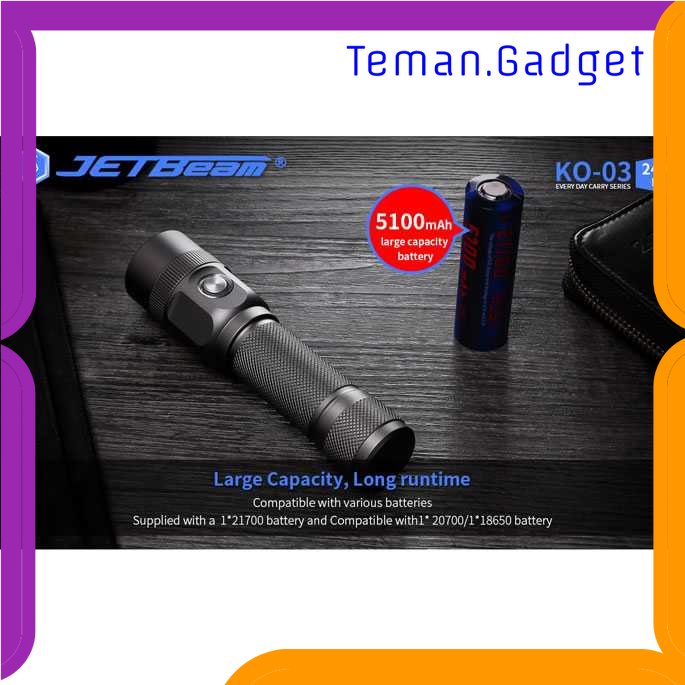 TG-SNT JETBeam Senter LED EDC Flashlight Luminus SST-70 2400 Lumens - KO-03