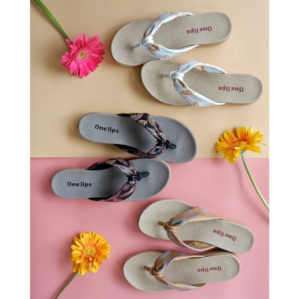 OneLips Sepatu Sandal Flat Teplek Sendal Wanita Jolly