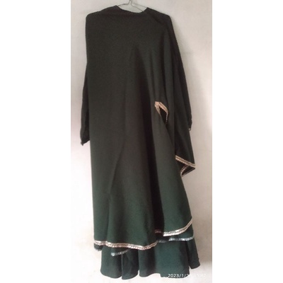 Preloved Gamis Set Mustbe Hijab Hijau Botol