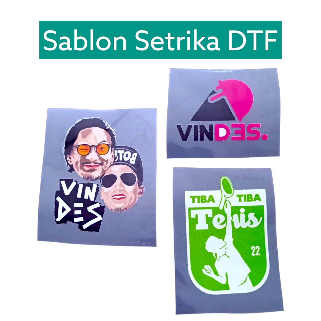 

Sablon setrika dtf brand logo vindes tiba tiba tenis botuna
