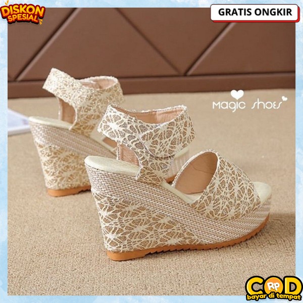 Wedjes Terbaru Sendal Tinggi Weadges Pesta Slop Weges Wejes Elegan Ori Sandal Kekinian Wedges Wanita