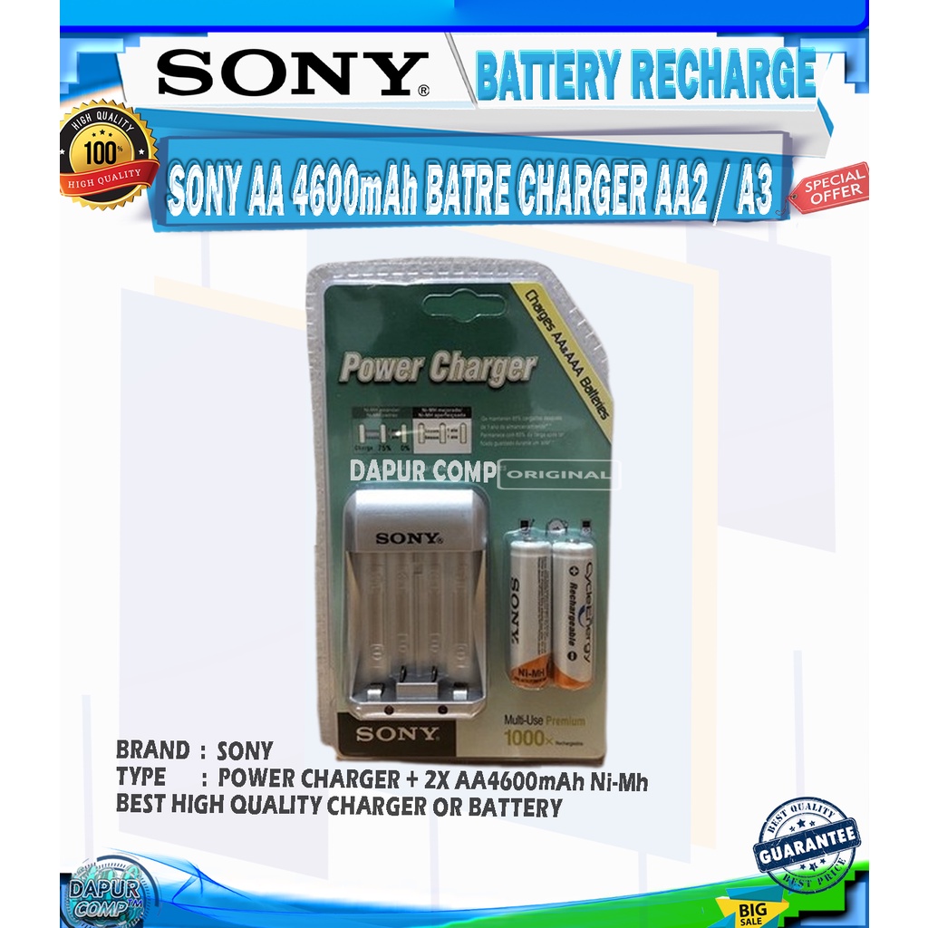BATRE / BATTERY SONY AA 2X 4600mAh CHARGER BATRE SONY