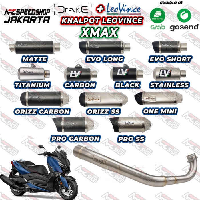 Header Drake R9 Yamaha Xmax Silencer Leovince Series Fullsystem #Original