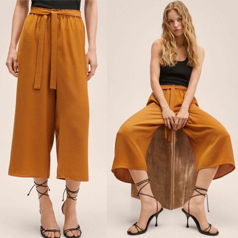 MNG flowy cullotes pants //   MNG gold button cullotes pants