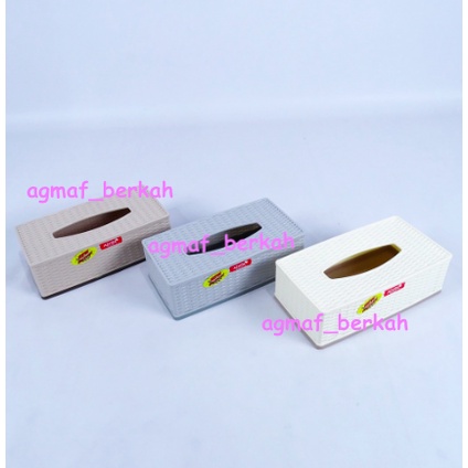 Tempat tissue plastik motif rotan segi Low Asvita/Kotak Tisu/Box Tisu
