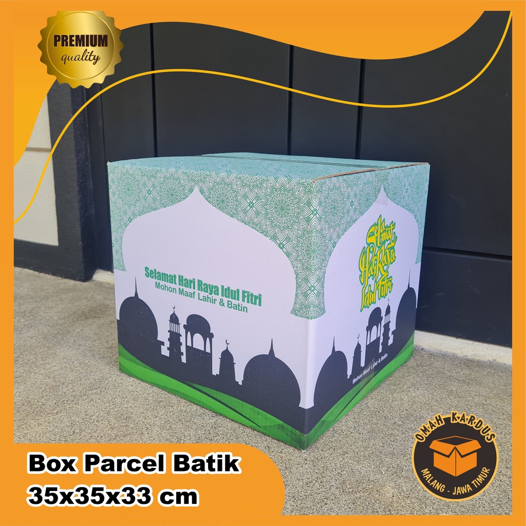 

100 pcs PAKET CUSTOM SABLON BOX Parcel Lebaran 35x35x33 cm | Parcel Lebaran | B FLUTE