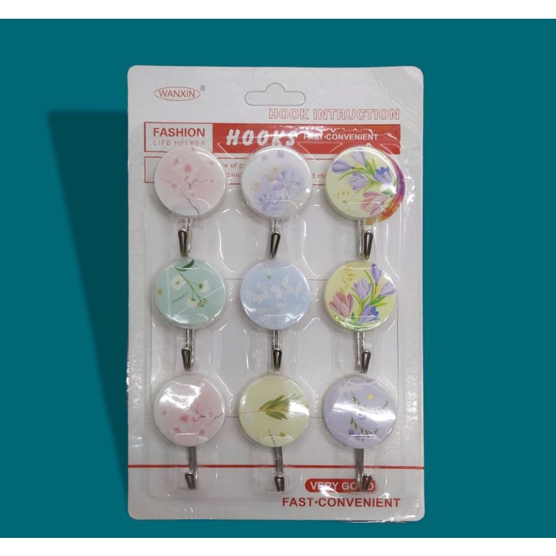 Hook Fancy - MP1077 - Gantungan Serbaguna Tempel dinding isi 9