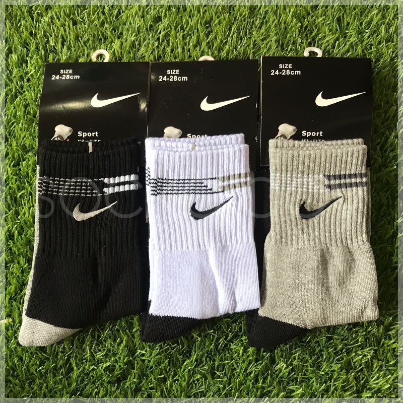 (min 3 @27.500) Kaos kaki Sport branded Nike bordir sebetis tebal (Premium Quality)