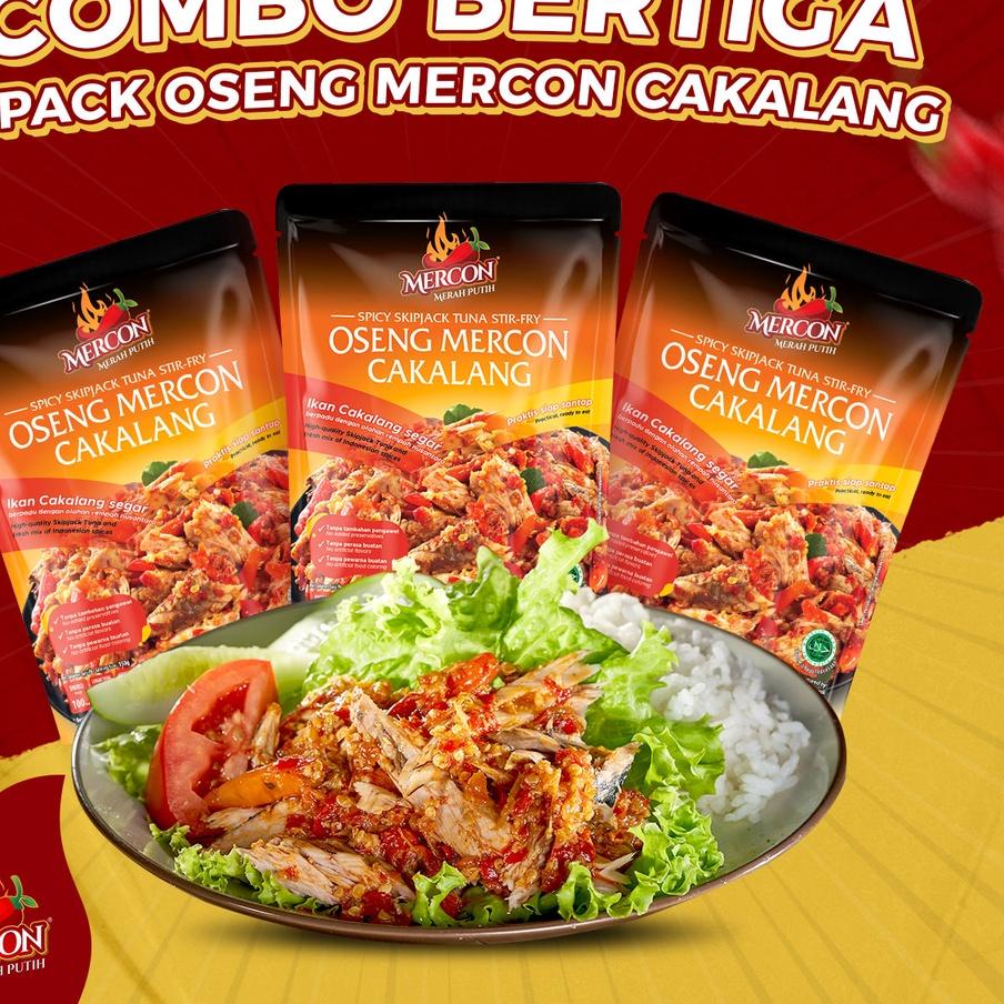 

☋ Mercon Merah Putih - Hemat Combo Bertiga || 3 x Oseng Mercon Cakalang ❋